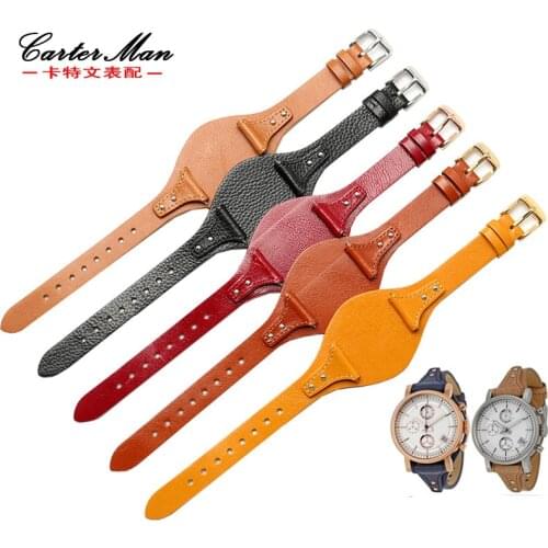 18mm Genuine leather watchband for FOSSIL ES4045 ES4114 ES4113 ES3625 ES3616 women watch strap High quality bracelet