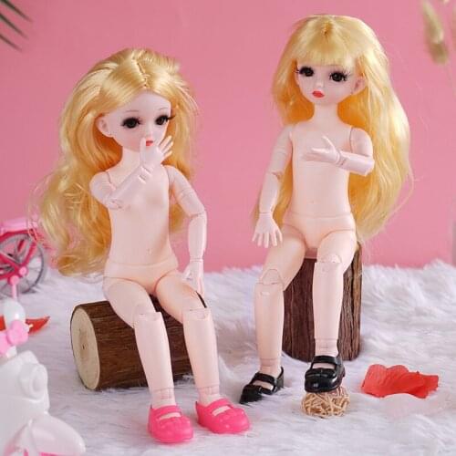 Open Eyes 1/6 BJD Nude Doll 28cm Heigh Baby Doll Girls Toys Dress Up Toy for Children Accessories Not Include Clothes