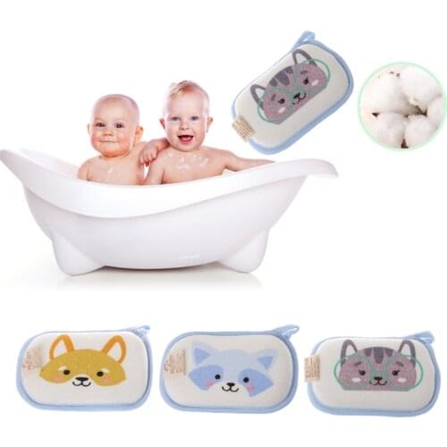 Newborn Baby Bath Brushes Infant Shower Sponge Cotton Rubbing Body Wash Towel G2AD