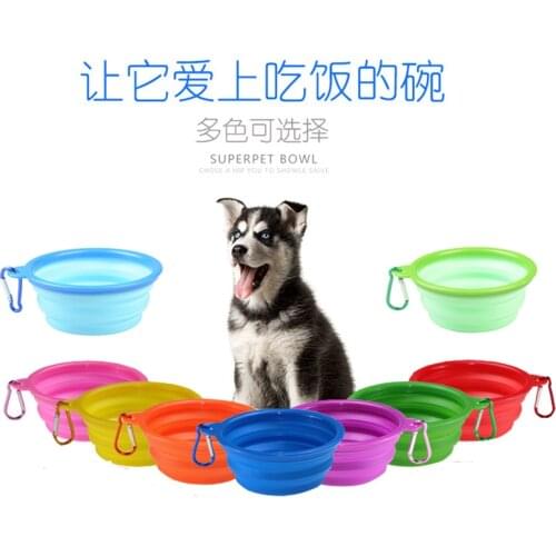 1000ml Large Collapsible Folding Silicone Dog Bowl Solid Candy Color Outdoor Travel Portable Puppy Food Container Feeder Dish