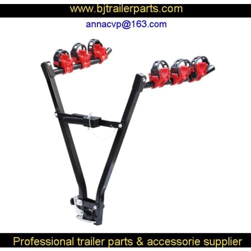 Car/vehicle bike rack, 3 bike auto truck trailer hitch rack fold-up hitch mount bicycle rear carrier