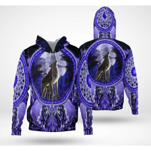 Wolf 3D Hoodies Printed Harajuku Coat Jacket Men For Women Fashion Zipper hoodies Drop Shipping 01