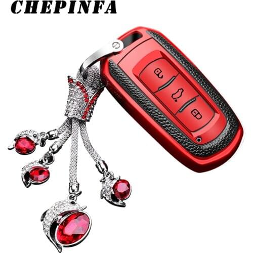 TPU Car Key Case Full Cover For Geely Atlas Boyue NL3 PROTON X7 X70 Emgrand FC SUV Vision X6 NL4 GT GC9 Borui car keychain ring