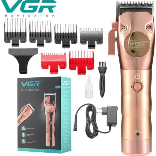 VGR hair trimmer VGR hair clipper V-113 10Wpowerful rechargeable hair clipper oilhead clipper hair carving white haircut machine
