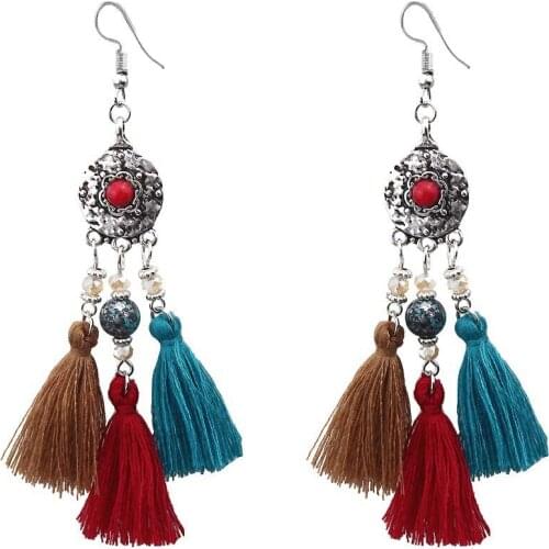 Korean Version Of The New Personality Fashion Jewelry Bohemian Earrings Handmade Long Tassel Earrings Female Elegant Earrings