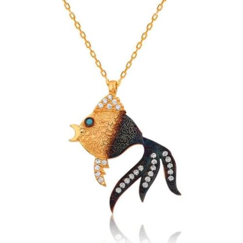 Silver Fish Lady Necklace