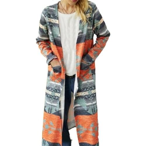 Women Coat Positioning Geometric Printing Loose Thickened Long Sleeve Pockets Windbreaker Casual Streetwear Blends Autumn