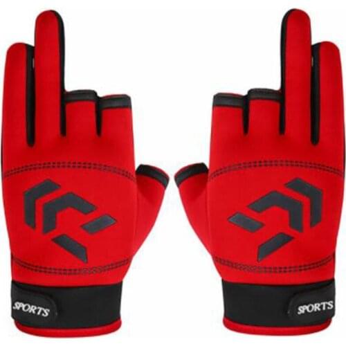 1 Pair Fishing Gloves Men Women Outdoor Fishing Anti-slip 3 Cut Finger Sports Fish Equipment Angling SBR Gloves