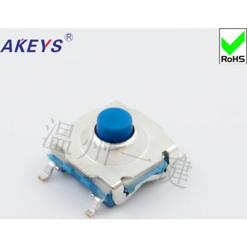 10PCS TS-I010 7*7 Waterproof Dustproof Tact Switch SMD 4 Pin Pressure Switch Blue Button