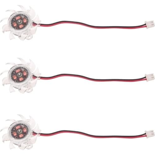 3 x 35mm 12V Clear Plastic Computer VGA Video Cooler Card Cooling Fan