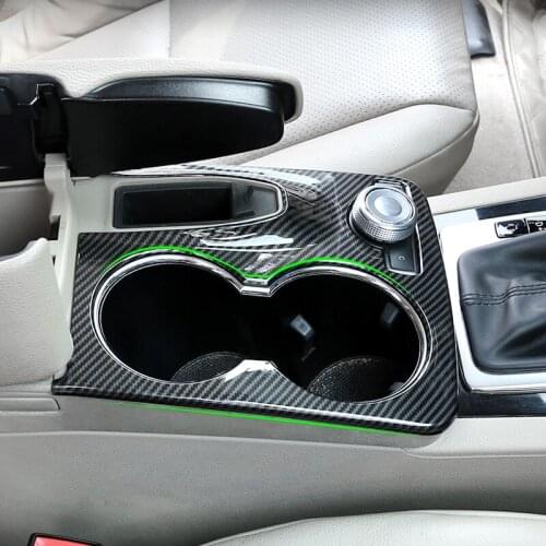 Car ABS Chrome Central Control Gear Shift Panel Water Cup Holder Frame Cover Sticker Trim For Mercedes Benz GLK X204 2008 - 2015