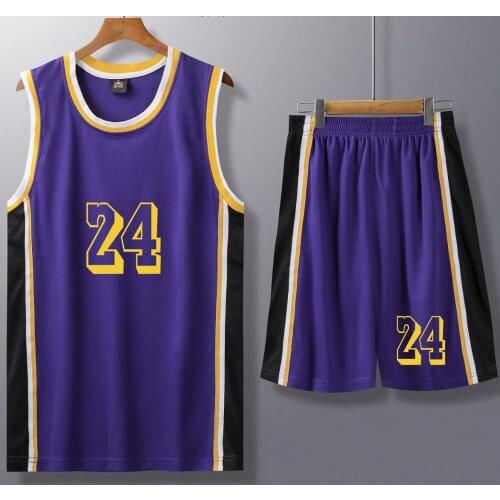 Adult & Kid USA Basketball Jersey Shorts, Men Quick Dry College Basketball T Shirt Short , Child Purple Basketball Uniform Kit