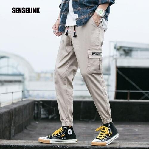Mens Spring Autumn 2021 New Classic Korean Pants Sweatpants Trousers Clothing Fashion Casual Branded Hip Hop Overalls Pants