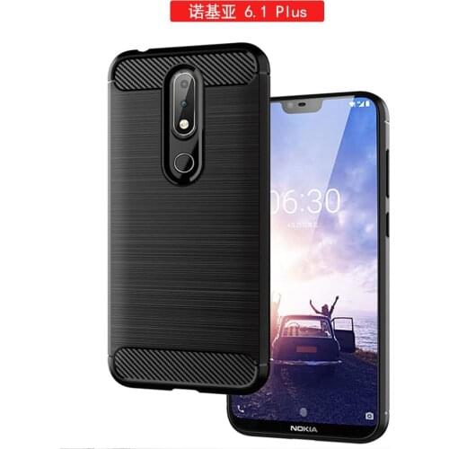 Carbon Fiber Phone Case For Nokia 2 V 2.2 Case Silicon Anti-Knock Covers For Nokia 1 5.1 6.1 7 Plus 8 8.1 Back Cover Bumper