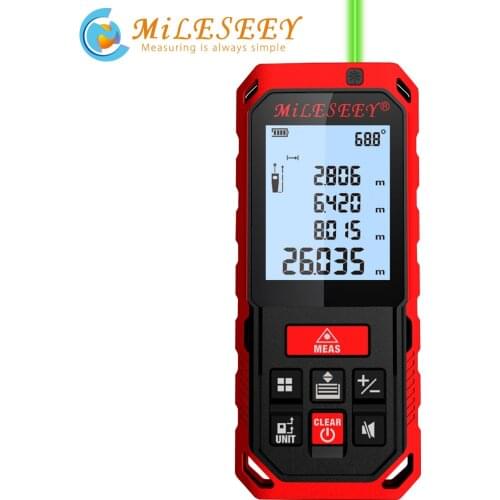 Mileseey S2 100M Green Laser Rangefinder Digital Laser Distance Meter Laser Tape Measure Diastimeter Tool