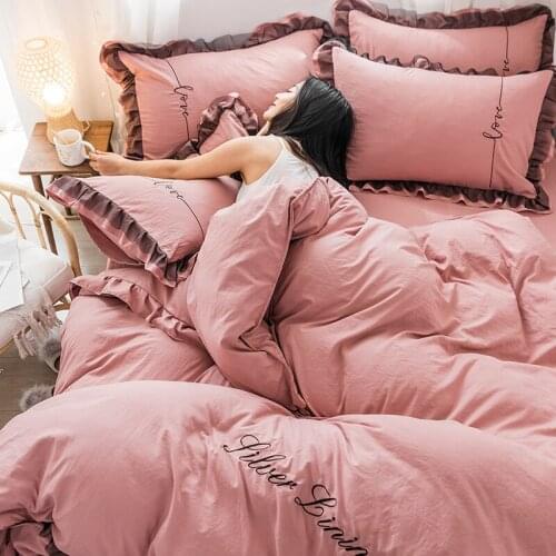 Cotton Double Bedding Set Duvet Cover Luxury Four Seasons Modern Bedding Set Comfortable Juego De Cama Household Goods DG50BS