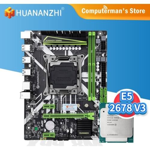 HUANANZHI X99 8M D4 Motherboard combo kit set CPU Intel XEON E5 2678 V3 Memory 2* DDR4 NON-ECC memory M.2 NVME USB3.0