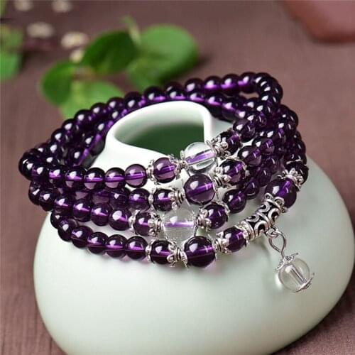 Exquisite Purple Crystal Multi-Circle Womens Bracelet For Women Girls New Design Jewelry Popular Womens Bracelet