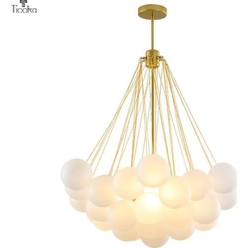 Kobuc Modern LED Pendant lights Glass Ball 20/37 Europe Chandelier Restaurant Cafe DecorationLight Fixtures E27 Black Gold