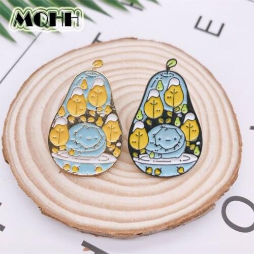 Creative Cartoon Adventure Time Fruit Sydney Enamel Brooch Fun Geometry Alloy Badge Denim Shirt Bag Pin Accessories Jewelry Gift