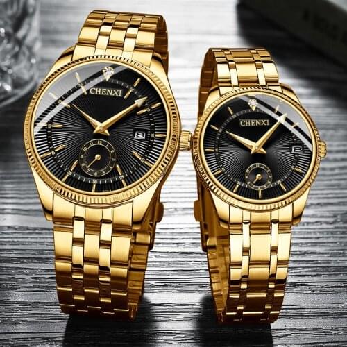 Quartz Wrist Watches For Men Womens Gold Fashion Business Leisure Paired Sale Lover Luxury Goods 18+ Gift Dress Boy/Girls Clock