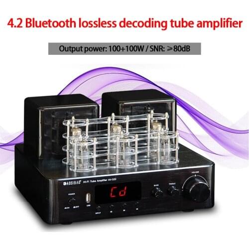 KYYSLB AV320 100*2 4.2 Bluetooth Lossless Decoding Fever Tube Amplifier Hifi High-power Fiber Coaxial USB Tube Amplifier