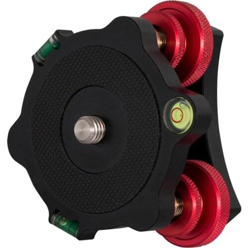 Metal Leveling Base LP-64 Camera Tripod Head Leveling Base Triple-wheel Precision Leveler Bubble Level 3/8" Screw Load 15kg