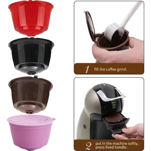 Coffee Machine Reusable Capsule Coffee Filter Pod for Nescafe Dolce Gusto Refillable Reusable Coffee Filter Pod Cup Holder