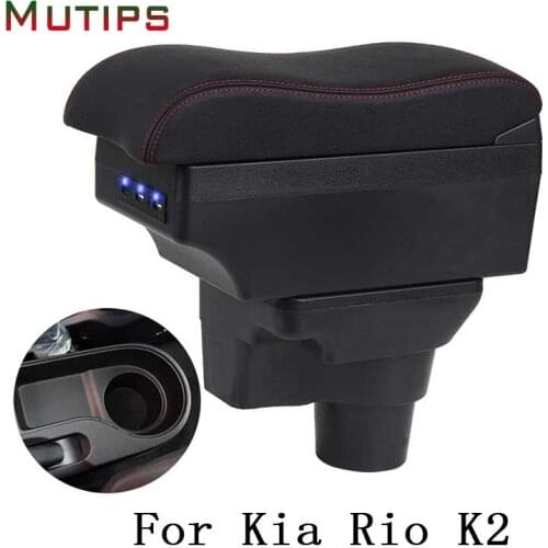 Mutips For Kia Rio 4 K2 X-line armrest box leather arm rest center console accessories interior decoration car-styling 2017 auto