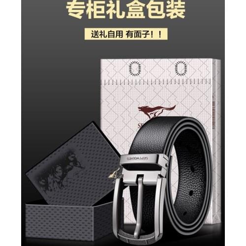 Belt Mens Leather Pin Buckle Young People Youth All-Matching Pure First Layer Cowhide Casual Belt Middle-Aged Pant Belt
