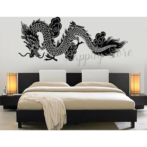 Chinese Flying Dragon Pattern Home Decoration Stickers Fantasy Asian Style Wall Vinyl Decal Living Room Bedroom Wallpaper P714