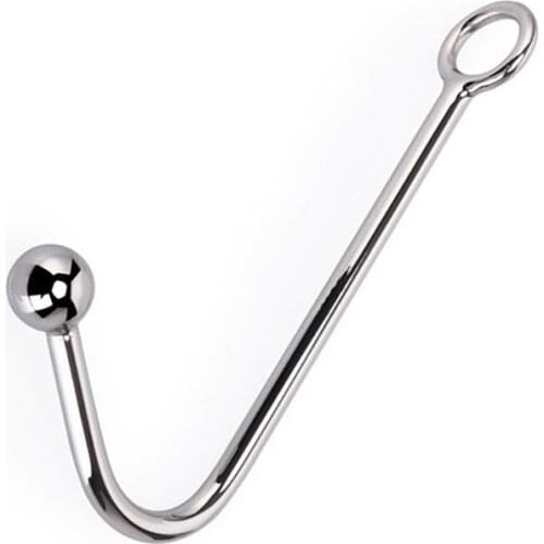 2021 New RYSM-018 Ball Smooth Head Metal Anal Plug Hook Sex Toys Stainless Steel Butt Plug Anal Beards for Adult Game