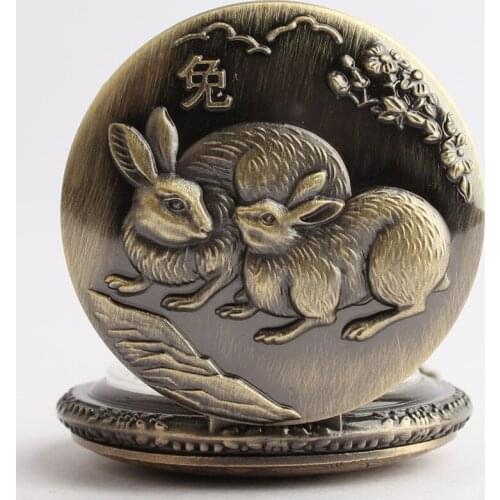 New Arrival Hot Sell Rabbit Quartz Pocket Watch Pendant Fob Pocket Watch Gift Watches Collection Wholesale