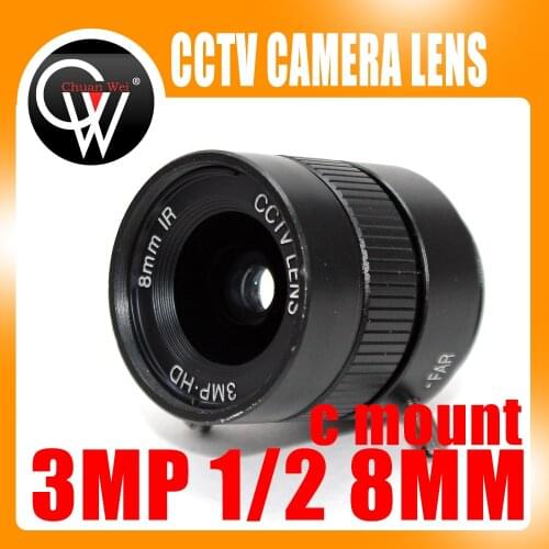 3MP HD 8mm lens Manual 1/2 Iris C Mount CCTV Camera Lens for HD Camera ip camera