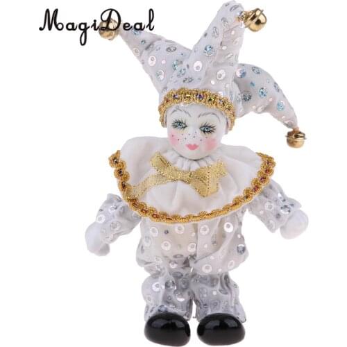Adorable Victorian Porcelain Dolls Baby Angel Model Triangel Doll Harlequin Clown Doll Toys Birthday Festival Gifts Crafts White