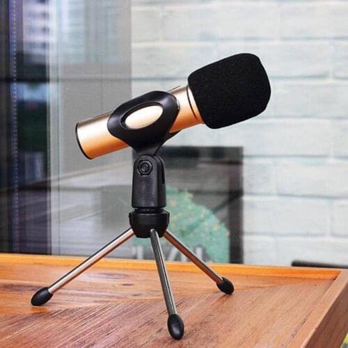Dropshipping Adjustable Anti-slip Desktop Table Microphone Mount Tripod Holder with Clip detachable design non-slip silicone pad