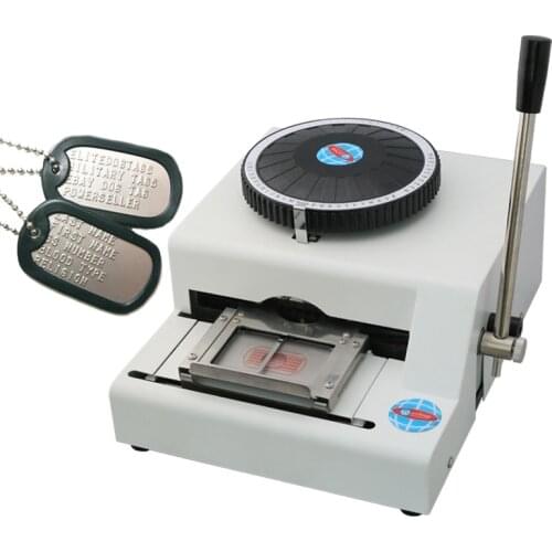 Manually printing embossing Identity nameplate Printing metal stainless steel Dog tag Aluminum Convex code machine