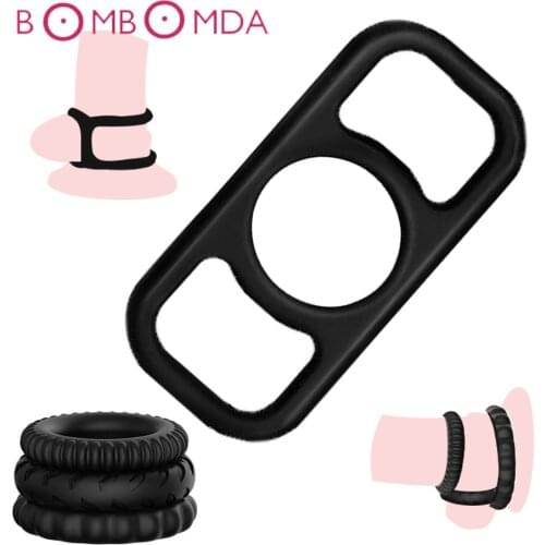 Silicone Penis Ring Adult Sex Toys For Men Penis Enlargement Cock Rings For Time Delay Intimate Goods Reusable Thick Dick Sleeve