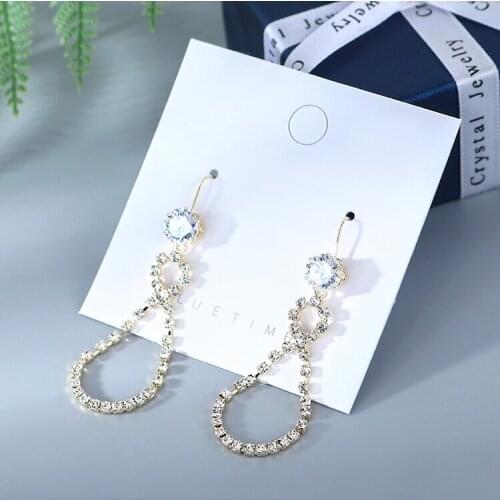 TONGKWOK Bohemia Exaggeration Dangle Earrings For Women Silk Thread Tassel Metal Long Chandelier Earrings #142392