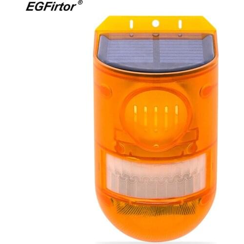 Outdoor Solar Alarm Motion Sensor Siren 129DB Waterproof Siren Sounder Alert Garden Home Alarm Warning Strobe Alarm System