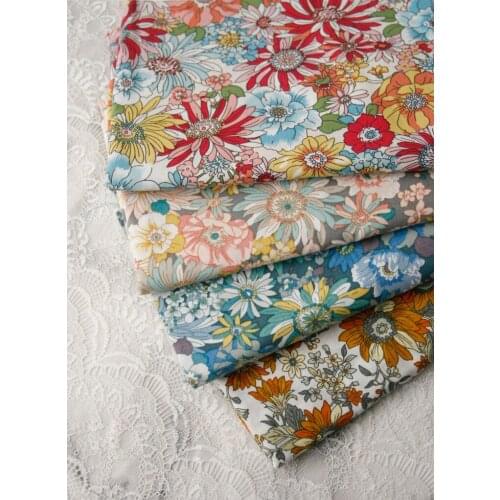 Burst into Blooming Daisy Cotton Fabric Splendid Flora Plants Flower Garden DIY Patchwork Textile Tissue Home Clothing viaPhil