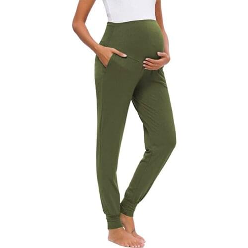 Womens Maternity Yoga Sweatpants Loose Workout Joggers Pants Comfy Lounge Pants with Pockets Pregnancy Casual Trousers