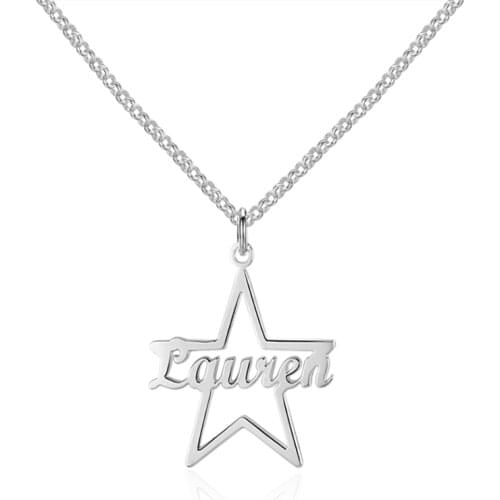 Custom Necklace for Women Star Necklace & Pendants Personalized Nameplate Charm Necklace Gift for Women stainless steel jewelry