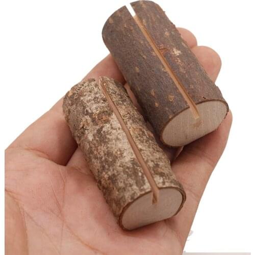 10pcs Wood Pile Name Place Card Photo Holders Natural Wooden Stump Table Number
