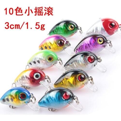 100pcs/lot Crank Fishing Lures artificial The simulation of 3cm plastic bait bait factory wholesale little fat rock in shallow w