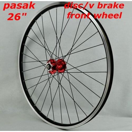 26inch disc/V brake mountain bike front wheel 6-hole center lock MTB bicycle front wheel 2 sealed bearing