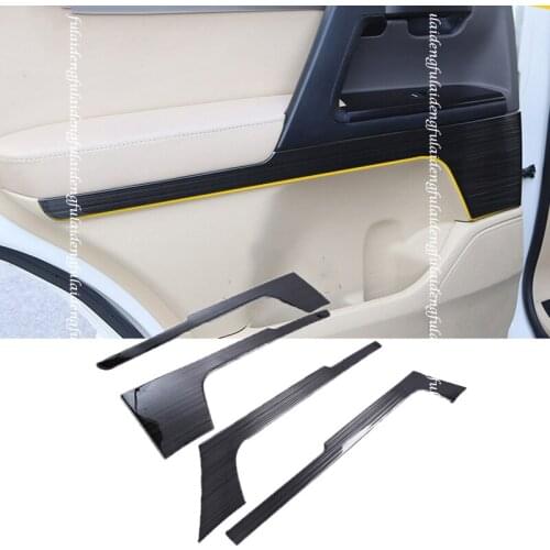 4pcs For Toyota Land Cruiser 2008-2020 Black titanium car Interior Door Molding Trim decor Strips Car Styling Accessories