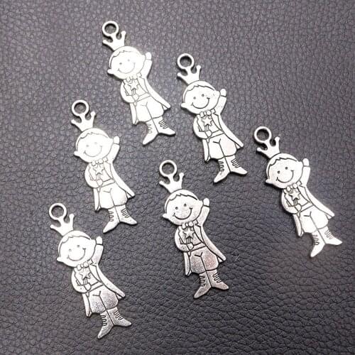 5pcs/lot Silver Plated Humanoid Charm Metal Pendants DIY Necklaces Bracelets Jewelry Handicraft Accessories 47*12mm P501