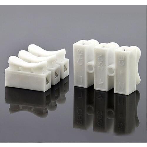 CH-3 500pcs Quick Wire Connector Teminator 10A 250V 0.5-2.5mm^2 Spring Terminal Lug Electric for Wires Faston Terminal Connector