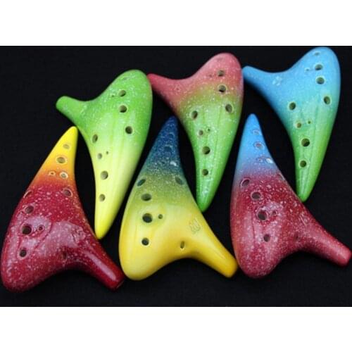 Alto C Ocarina 12 Hole Starry Sky Music Collection Ceramic Tenor Ocarina Instrument for Beginners Interesting Instrument